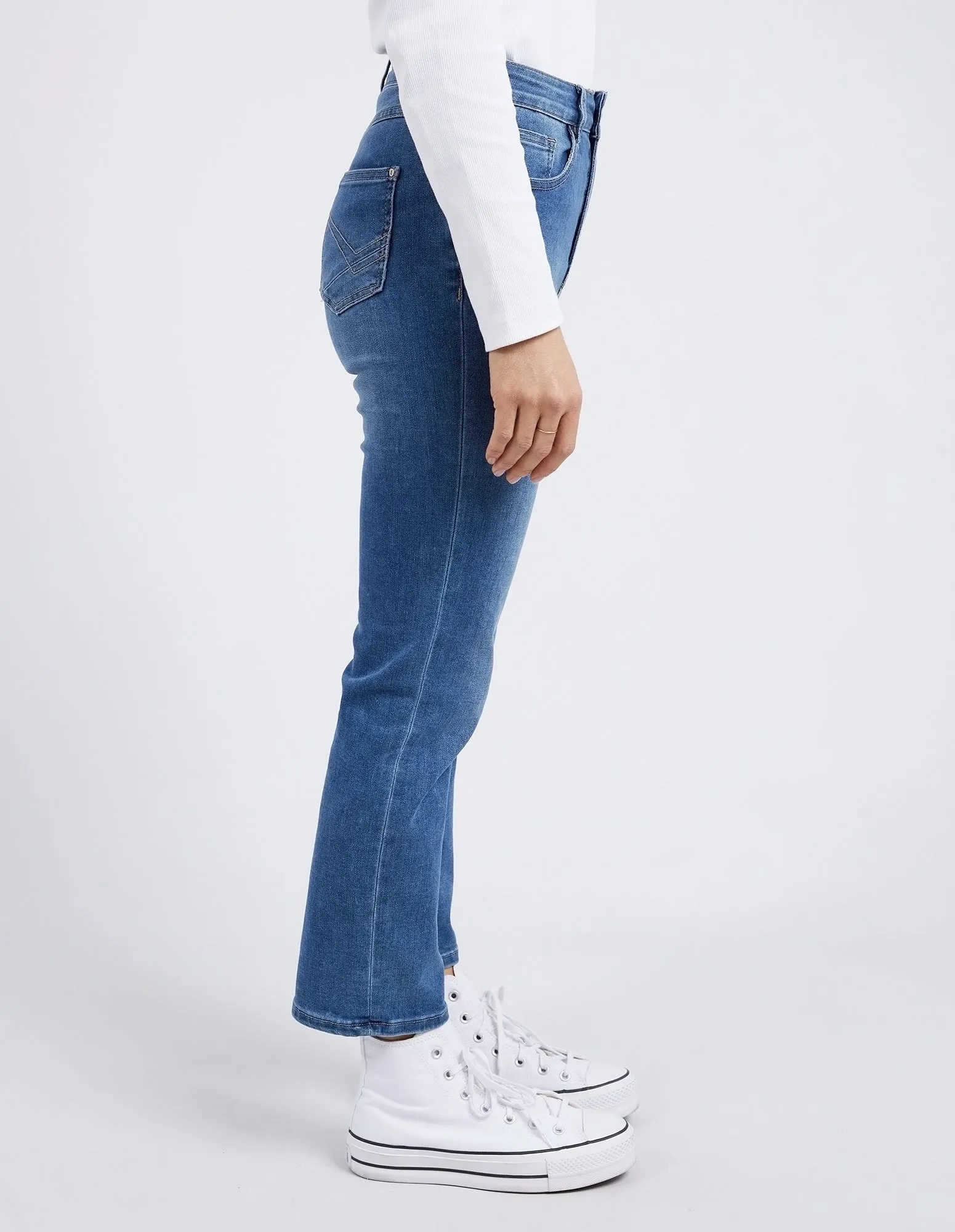 Ada Straight Leg Jean Washed Blue Denim