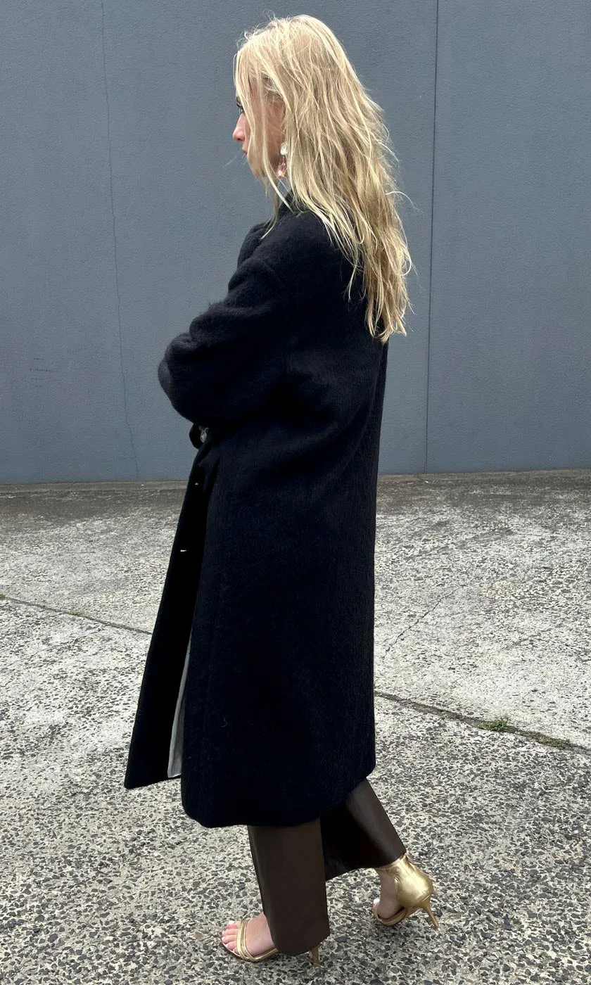 Beatrice B Alpaca/Wool Coat - Black