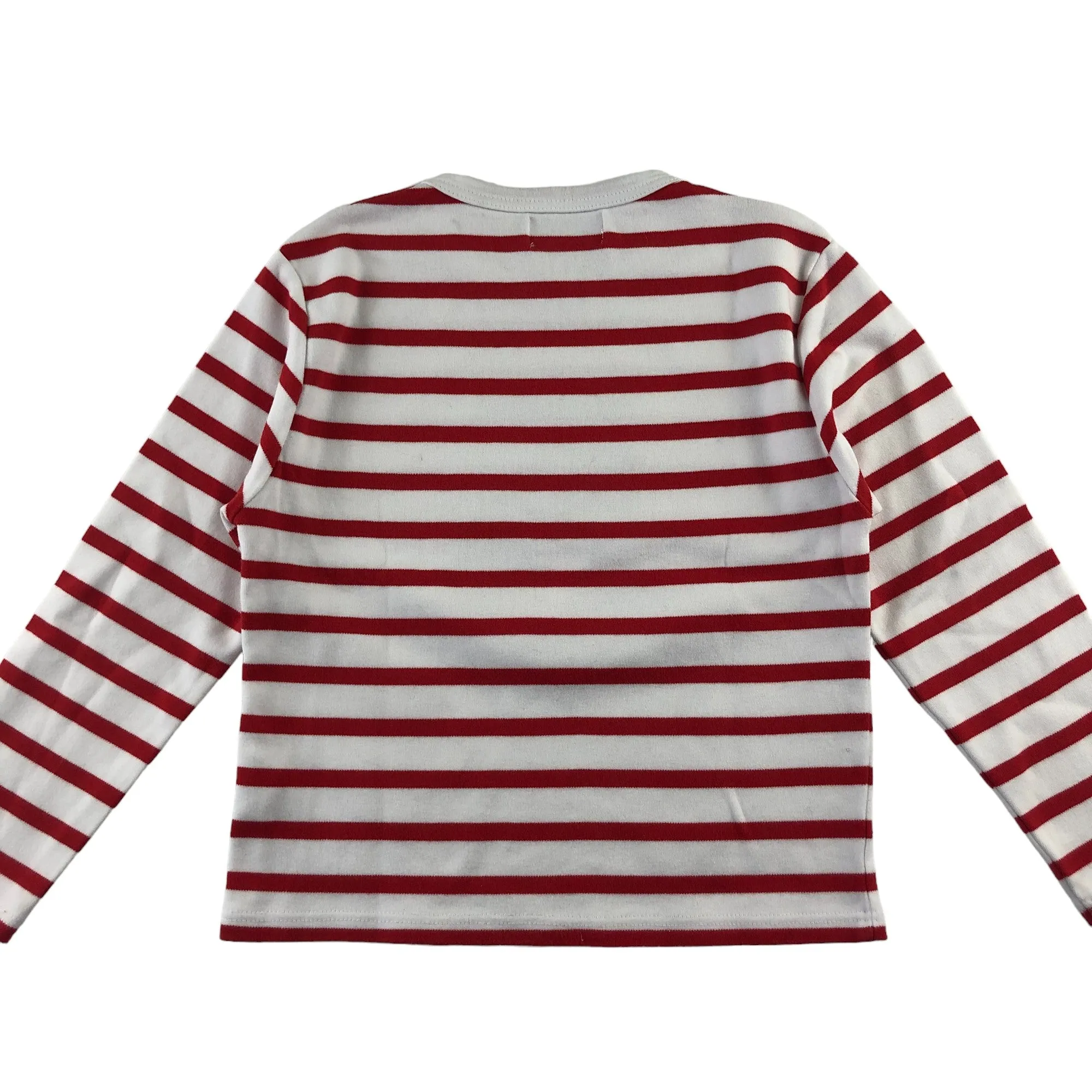 Bob and Blossom t-shirt 5-6 years red and white stripy number 5 long sleeve cotton