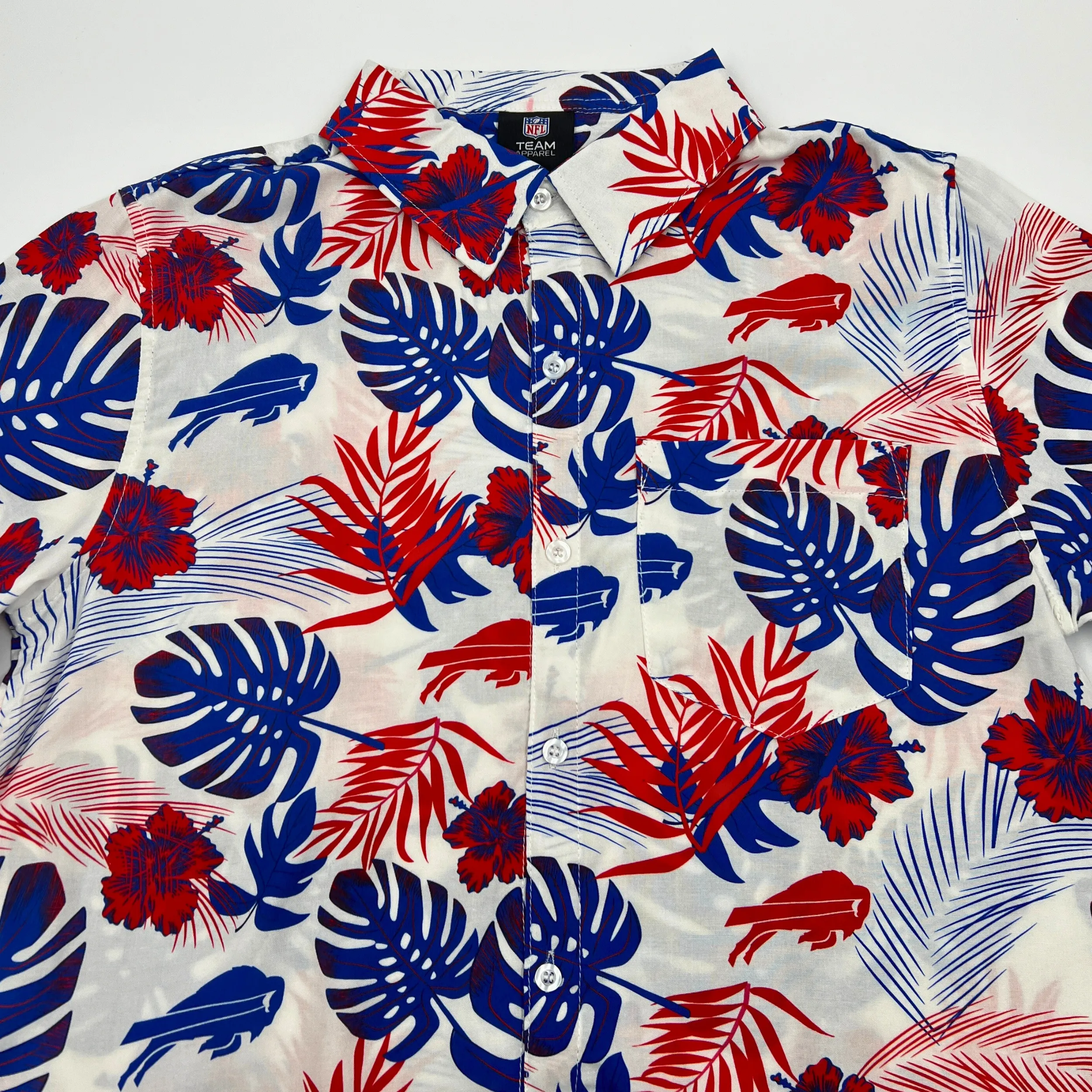 Buffalo Bills Spring Floral White Button Up