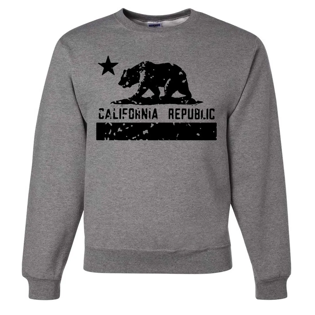 California Flag Black Print Silhouette Crewneck Sweatshirt