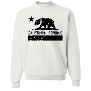 California Flag Black Print Silhouette Crewneck Sweatshirt