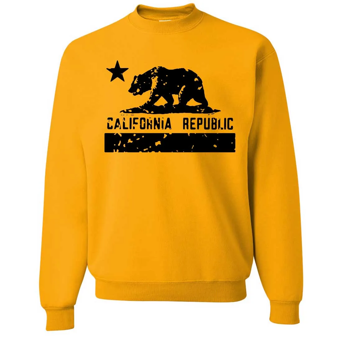 California Flag Black Print Silhouette Crewneck Sweatshirt