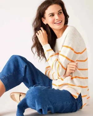 Camden Boatneck Sweater in Dreamsicle Stripe