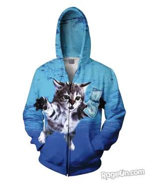 Cat Cobain Zip-Up Hoodie