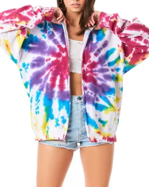 FIREWORK TIE DYE ZIP UP