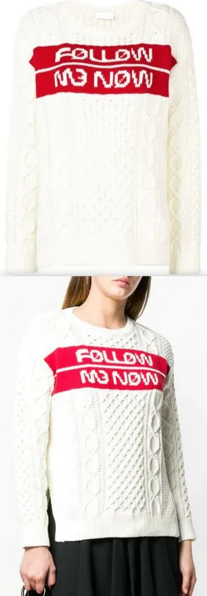 'Follow Me Now' Jacquard Jumper