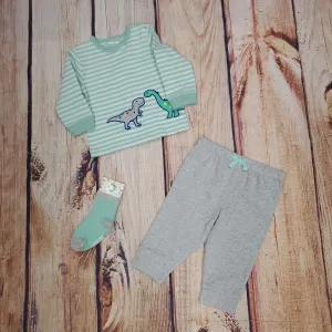 Little Me Dino Stripe Jogger Set