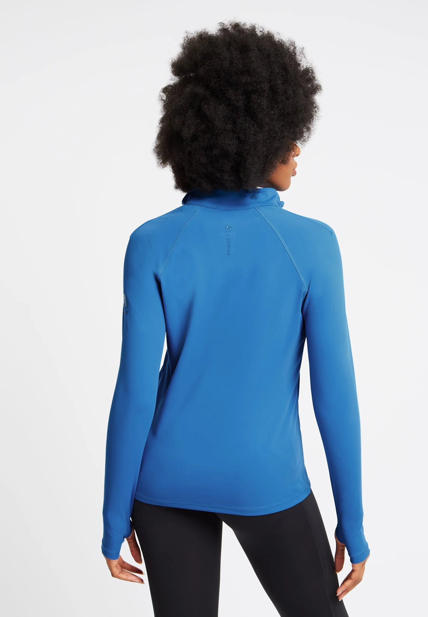 Performance Long Sleeve Half Zip Top-Sapphire Blue