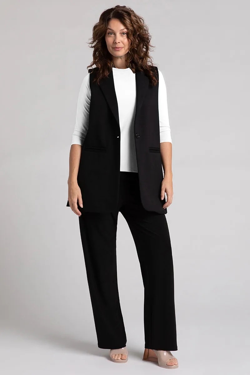 Ponte Sleeveless Jacket | Black