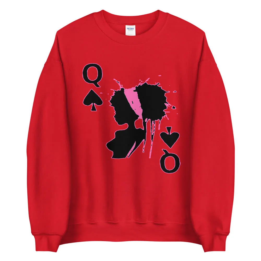 Queen of Spades Pink Unisex Adult Sweatshirt