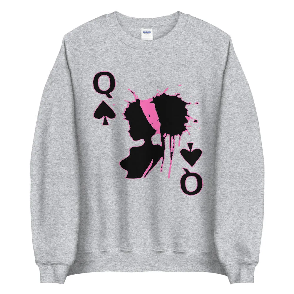 Queen of Spades Pink Unisex Adult Sweatshirt