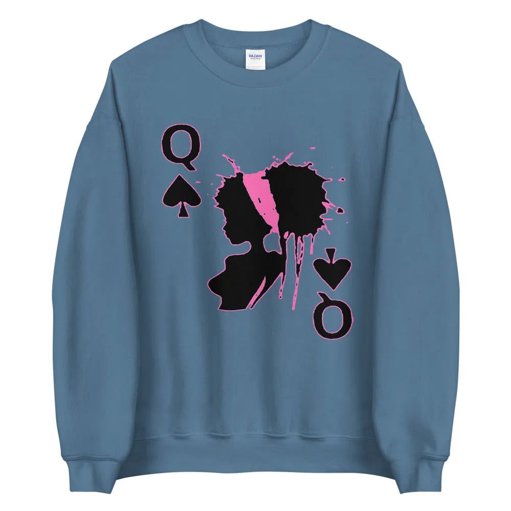 Queen of Spades Pink Unisex Adult Sweatshirt