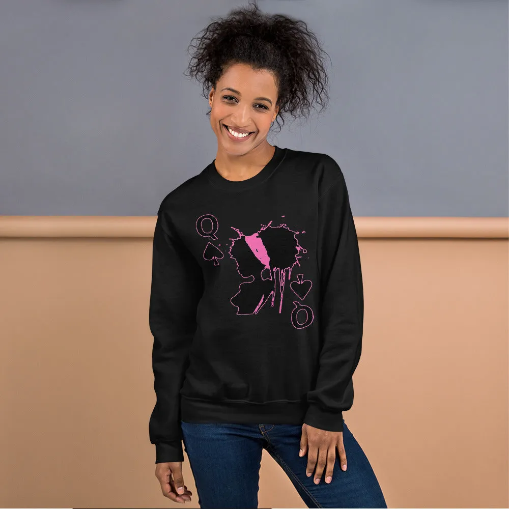 Queen of Spades Pink Unisex Adult Sweatshirt