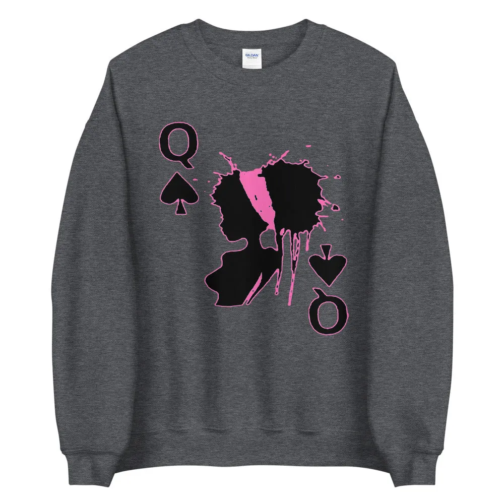 Queen of Spades Pink Unisex Adult Sweatshirt