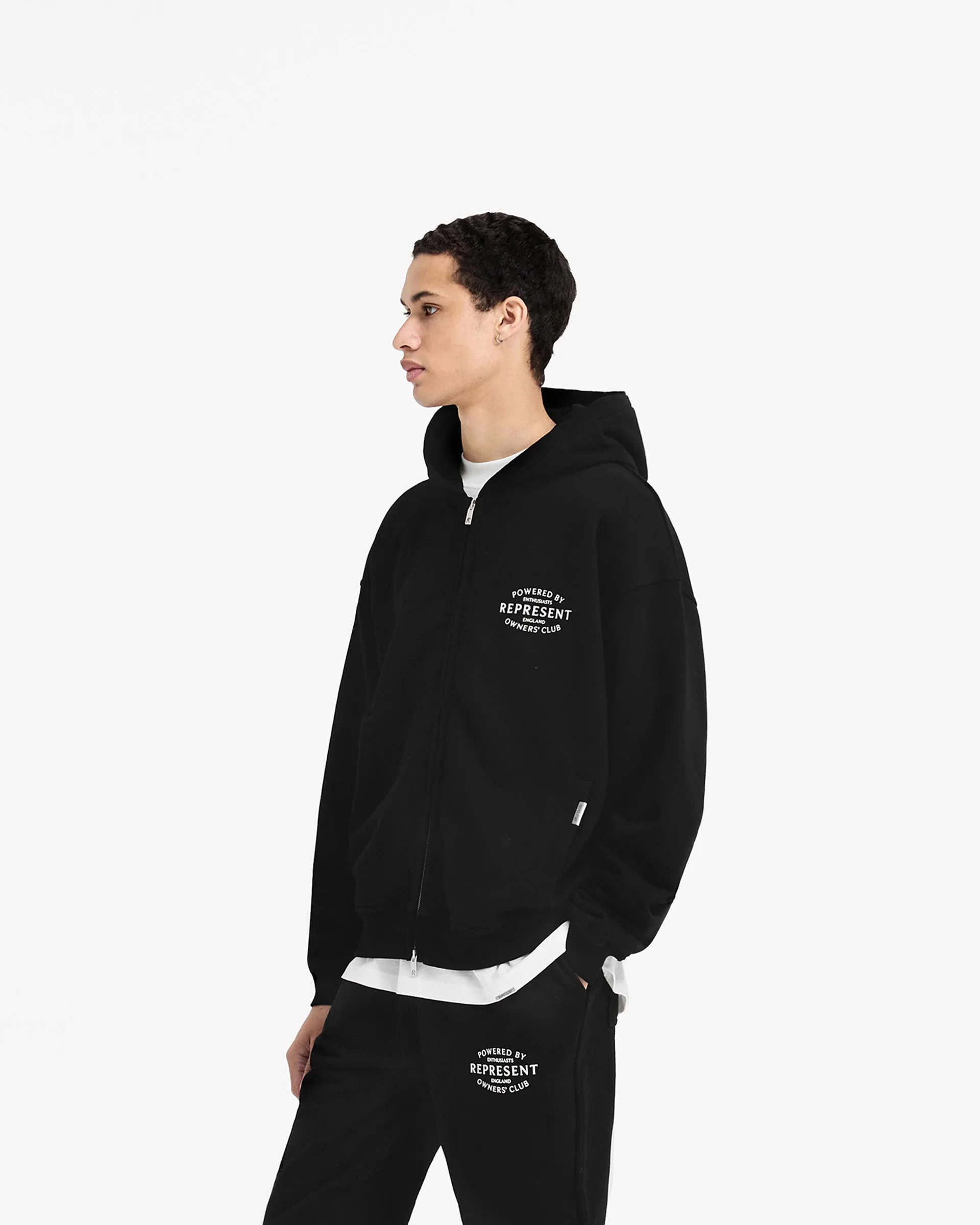 Represent Owners Club Stamp Zip Up Hoodie - Jet Black