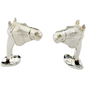 Sterling Silver Horse's Head Cufflinks