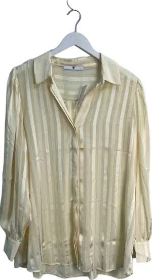 V by Very Cream Striped Long Sleeve Blouse UK 20