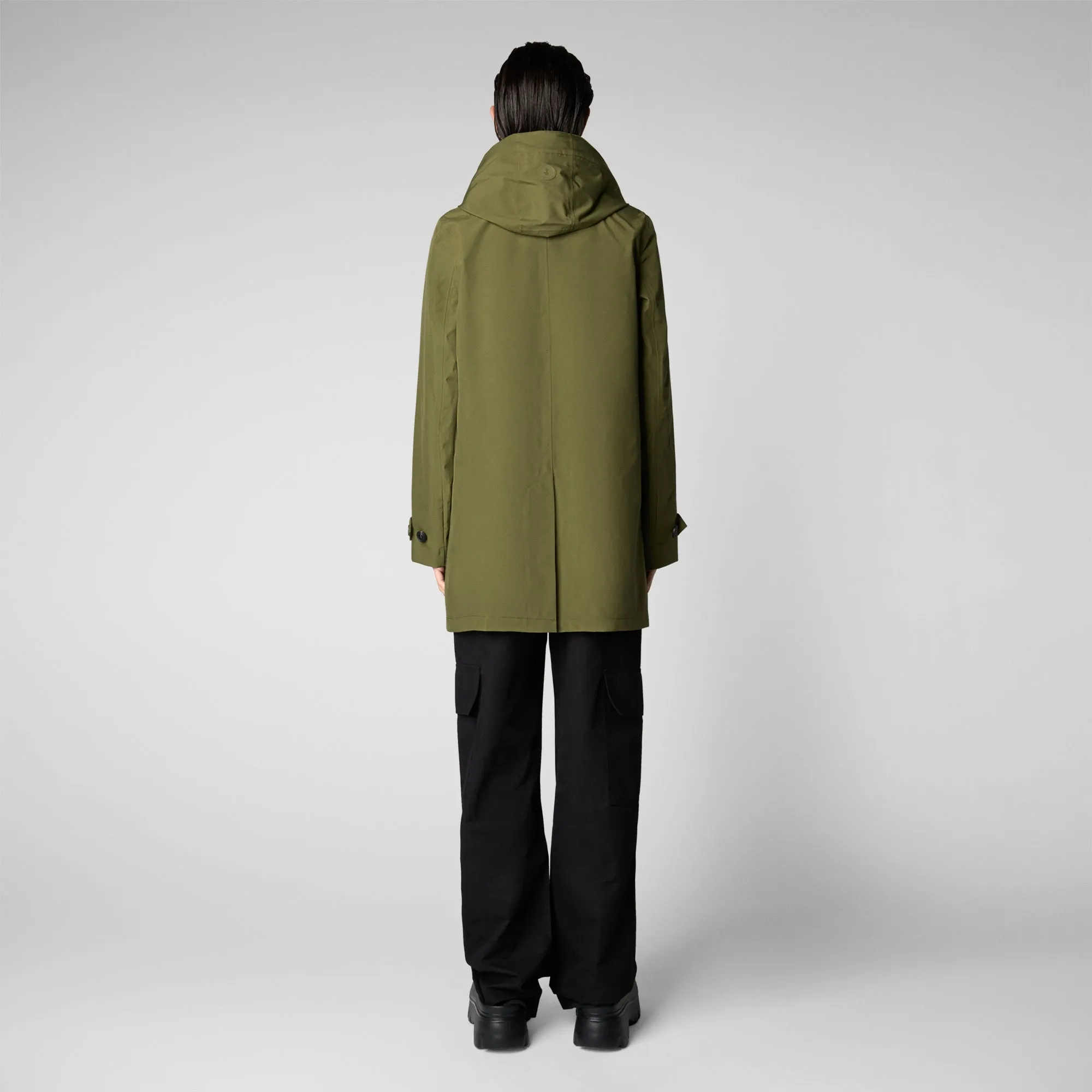 Woman's raincoat April in dusty olive